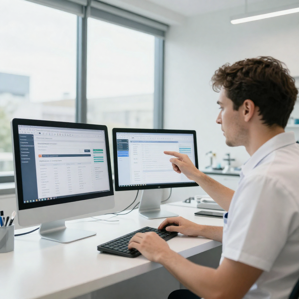 dental SEO, a dentist checking his SEO results