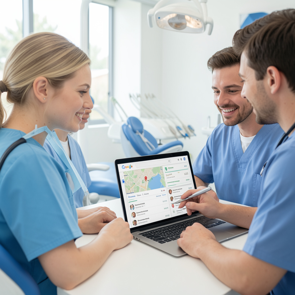 local SEO for dentists, dentists reviewing their local SEO results